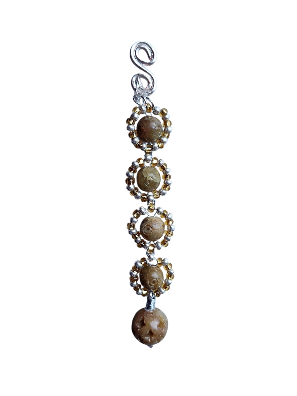 Handcrafted Gold & Silver Soapstone Pendant Charm